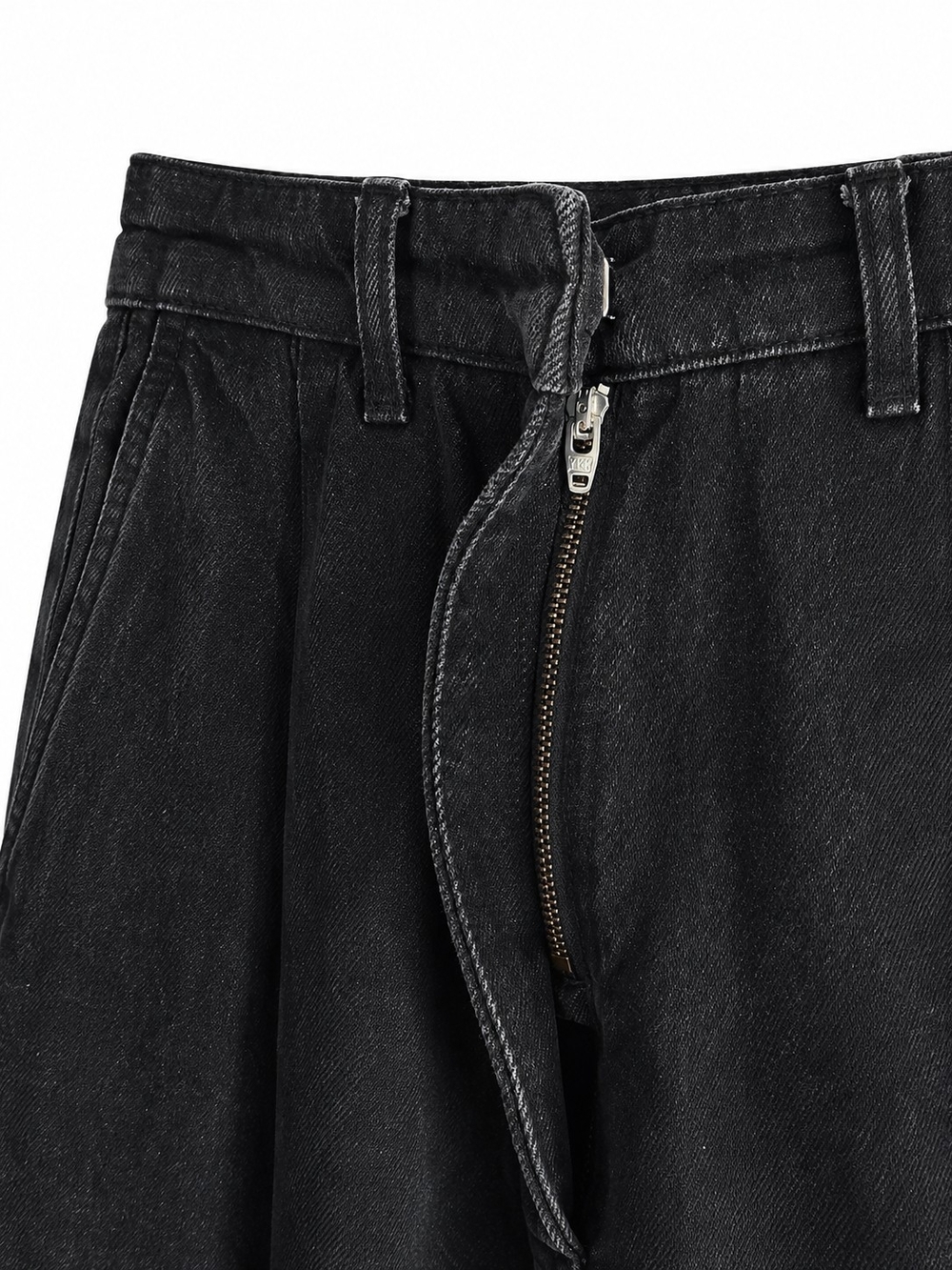 Zara High Rise Pleated Wide Leg Pants Black Trouser Jeans USA 2 EU 34 - Picture 4 of 13